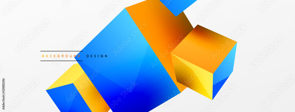 3d cubes vector abstract background. Composition of 3d square shaped basic geometric elements. Trendy techno business template for wallpaper, banner, background or landing 3d cubes vector abstract background. Composition of 3d square shaped basic geometric elements. Trendy techno business template for wallpaper, banner, background or landing