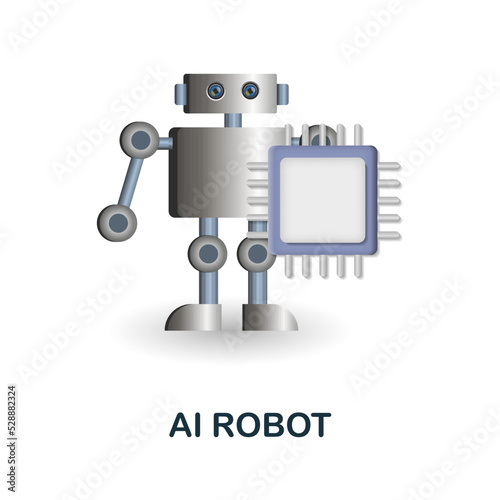 Ai Robot icon. 3d illustration from artificial intelligence collection. Creative Ai Robot 3d icon for web design, templates, infographics and more © Mariia