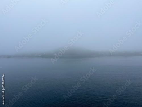 Foggy landscape background, mist