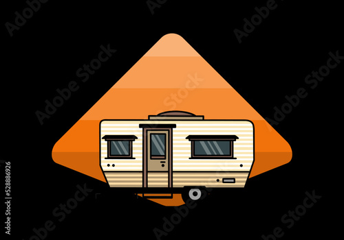 Teardrop van camper illustration badge design