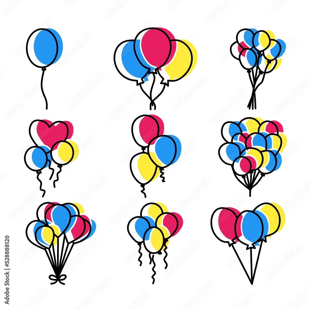 balloon icon set illustration design isolated on white background