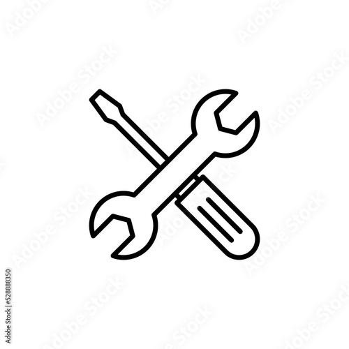 Repair tools icon for web and mobile app. tool sign and symbol. setting icon. Wrench and screwdriver. Service