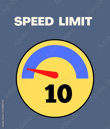 Speed limit 10 round road traffic icon sign flat style design illustration