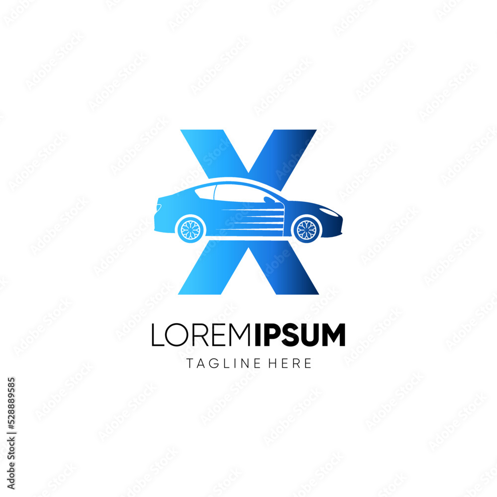 Letter X Car Logo Design Vector Icon Graphic Emblem Illustration