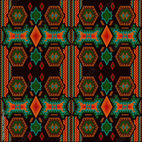 Ornament  is made in bright, juicy, perfectly matching colors. Ornament, mosaic, ethnic, folk pattern.
