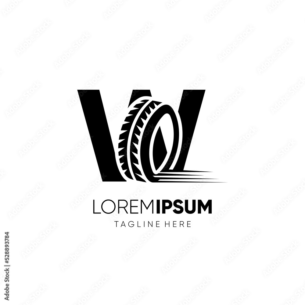 Letter W Tire Logo Design Vector Icon Graphic Illustration Letter W Tire Logo Design Vector Icon Graphic Illustration