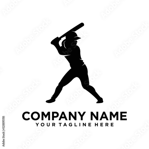 baseball logo vector design silhouette
