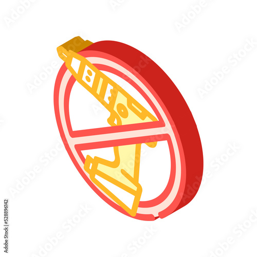 do not drill assembly furniture isometric icon vector. do not drill assembly furniture sign. isolated symbol illustration