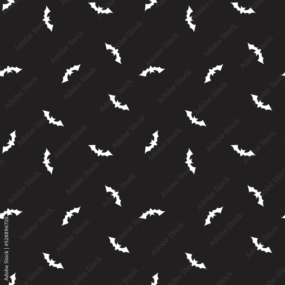 Naklejka premium Seamless pattern with bats on black background.