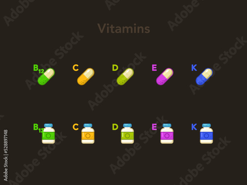 Pills & Tablets Icons Set #2 (ID: 528897148)