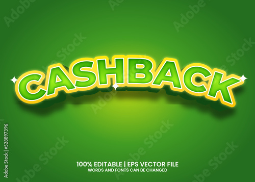 Cashback text effect template design with 3d style, for promotion and business, banner, poster