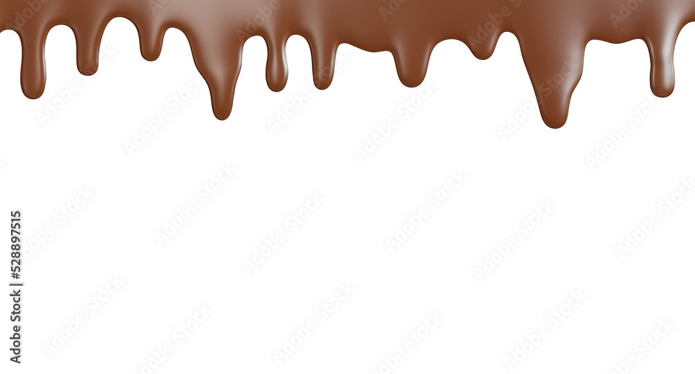 Dripping Melted Chocolates isoalted on white background,clipping path.