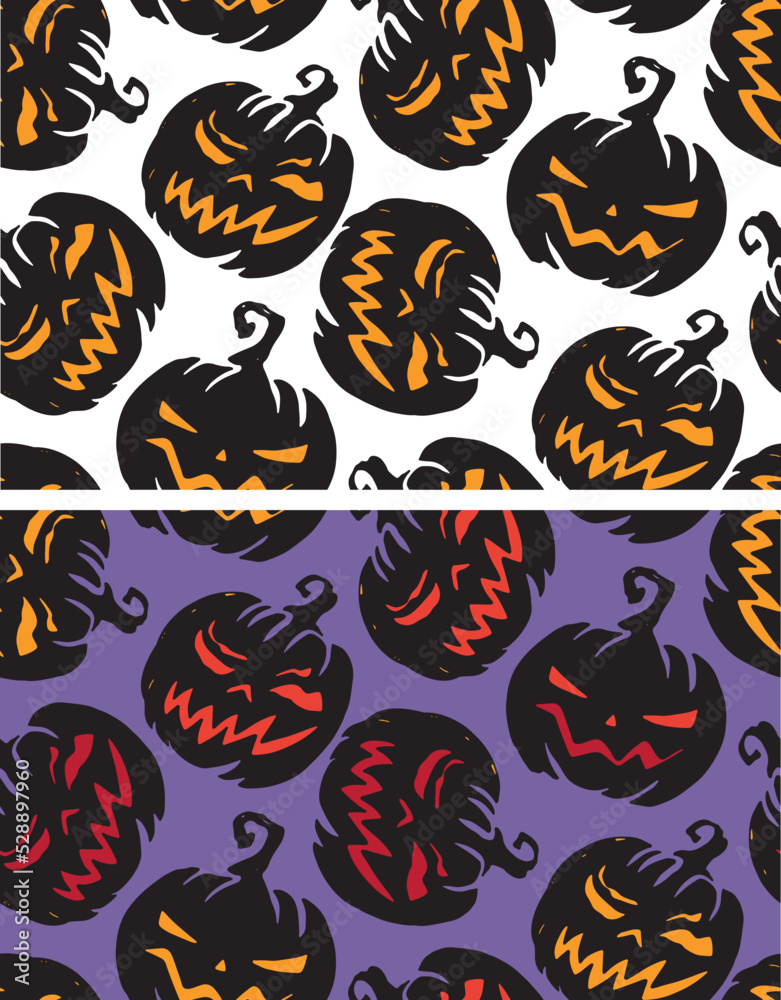 Naklejka premium Happy Halloween - Trick or Treat - cute hand drawn doodle lettering for postcard, invitation. Boo art. Pattern background.