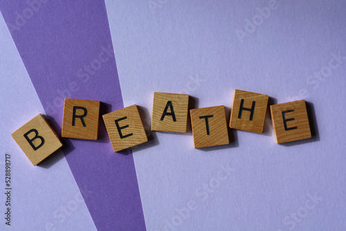 Breathe, word as banner headline