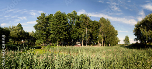 An island on a round lake near the estate of Tadeusz Kosciuszko. Kossovo. Ivatsevichi district. Brest region. Belarus photo