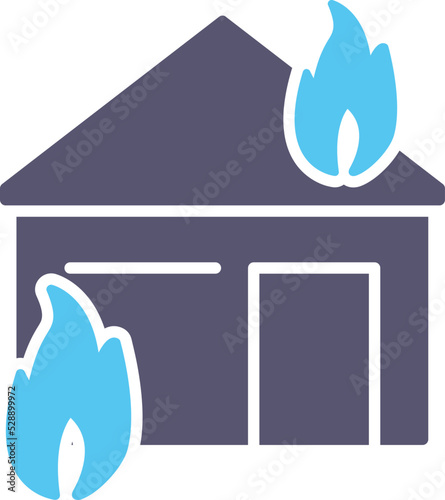 Unique Fire Consuming House Vector Icon