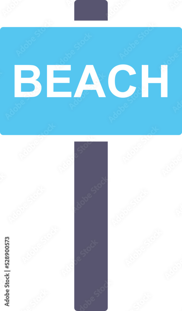 Beach Sign Vector Icon Beach Sign Vector Icon