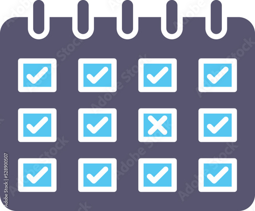 Marked Calendar Vector Icon