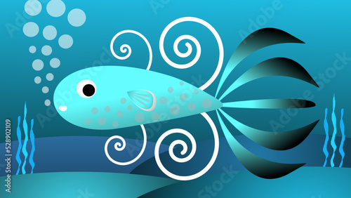 fish in blue water