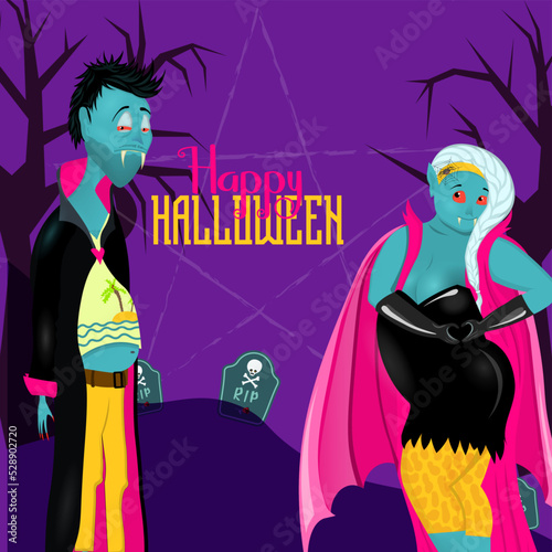 Boo Funny vampire. Halloween character. Scary and terrible vampire. Happy Halloween