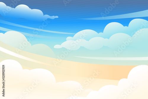 Dawn sky with clounds background daytime vector wide horizontal illustration