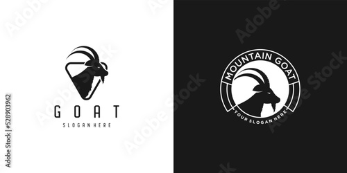 Creative goat logo design vector with modern concept