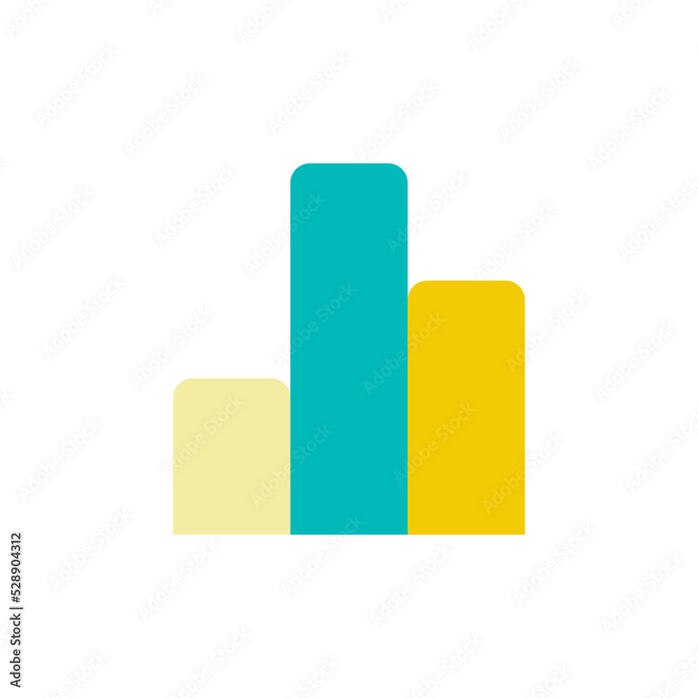 Column graph flat color ui icon. Vertical bar chart. Math lesson. Data visualization. Learn statistics. Simple filled element for mobile app. Colorful solid pictogram. Vector isolated RGB illustration Column graph flat color ui icon. Vertical bar chart. Math lesson. Data visualization. Learn statistics. Simple filled element for mobile app. Colorful solid pictogram. Vector isolated RGB illustration