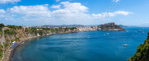 Panoramic view of Procida island, Naples, Italy, Europe.