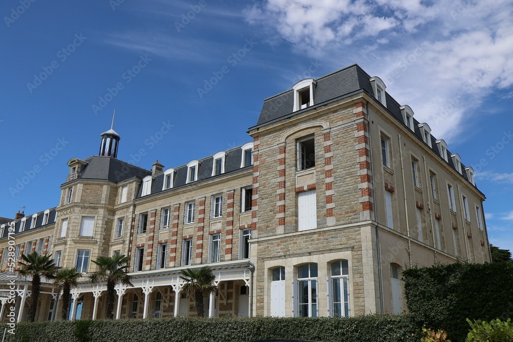 Maison typique, vue de l'extérieur, ville de Pornichet, département de la Loire Atlantique, France