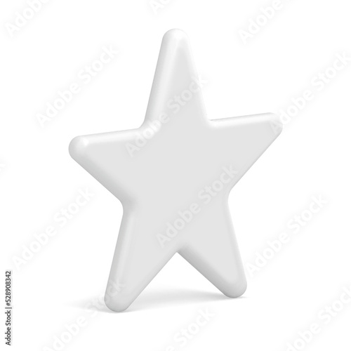 Tender classic white decorative star Christmas tree toy 3d template design vector illustration