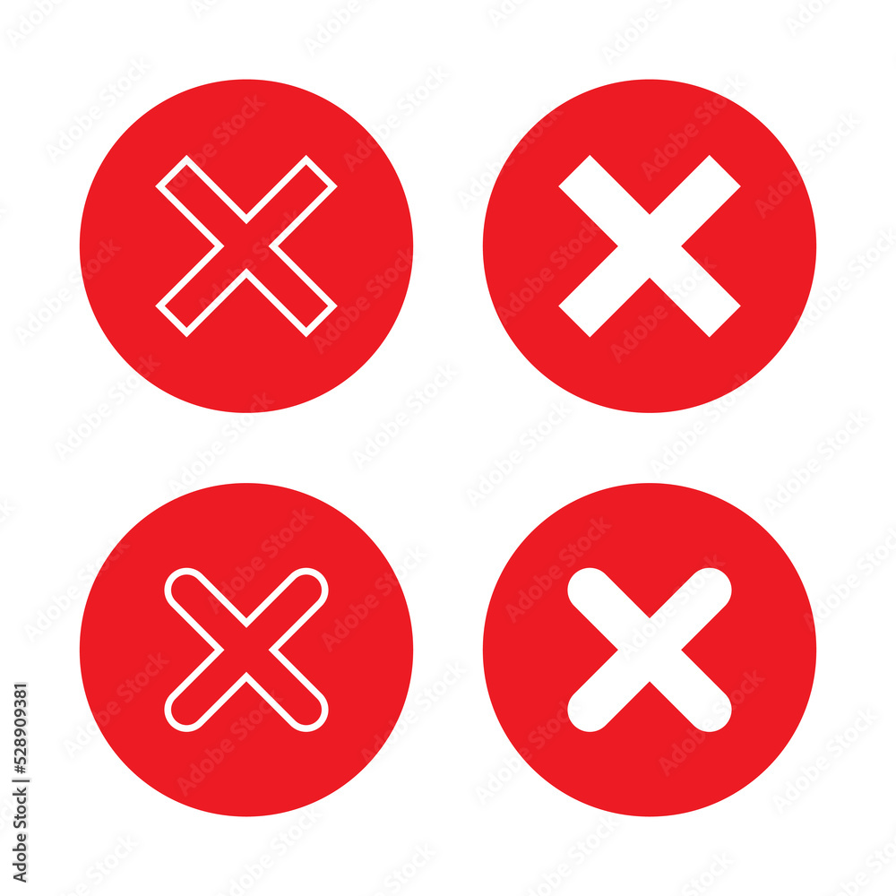 X icon vector isolated on circle background. Cross, wrong, error sign symbol X icon vector isolated on circle background. Cross, wrong, error sign symbol