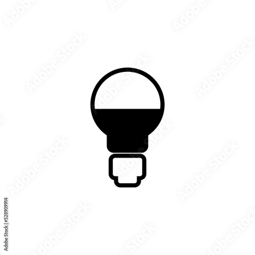 Led light bulb icon isolated on white background