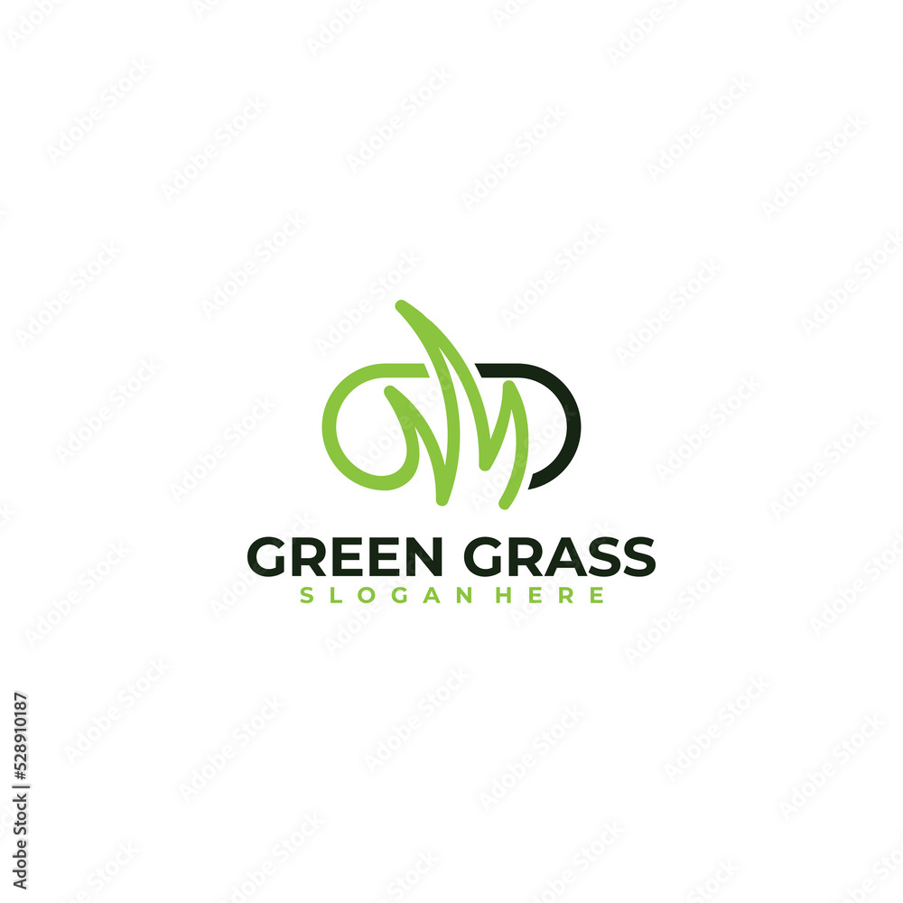 grass logo icon vector design template