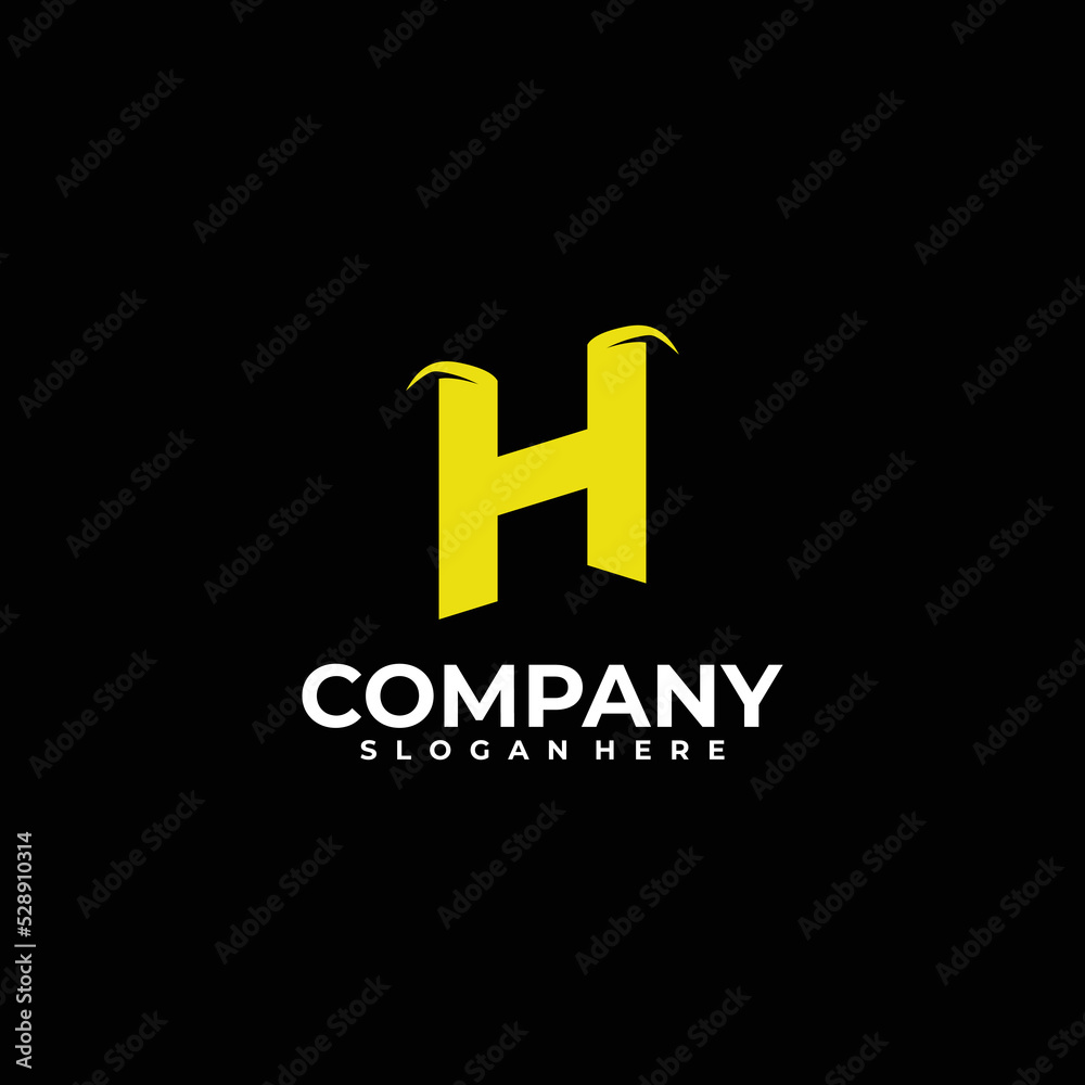 Fototapeta premium Alphabet letter icon logo H