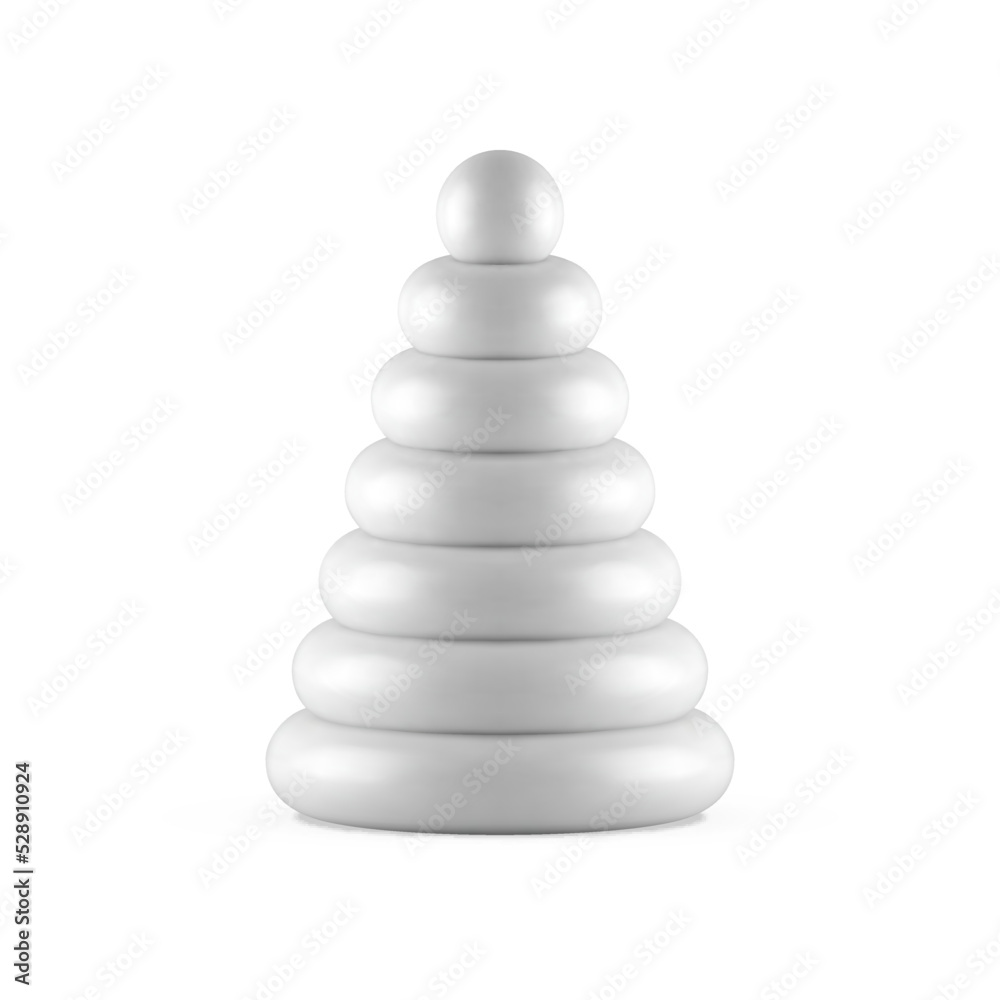 Cute abstract Xmas tree circle rings stack triangle cone shape winter holiday decor realistic vector Cute abstract Xmas tree circle rings stack triangle cone shape winter holiday decor realistic vector