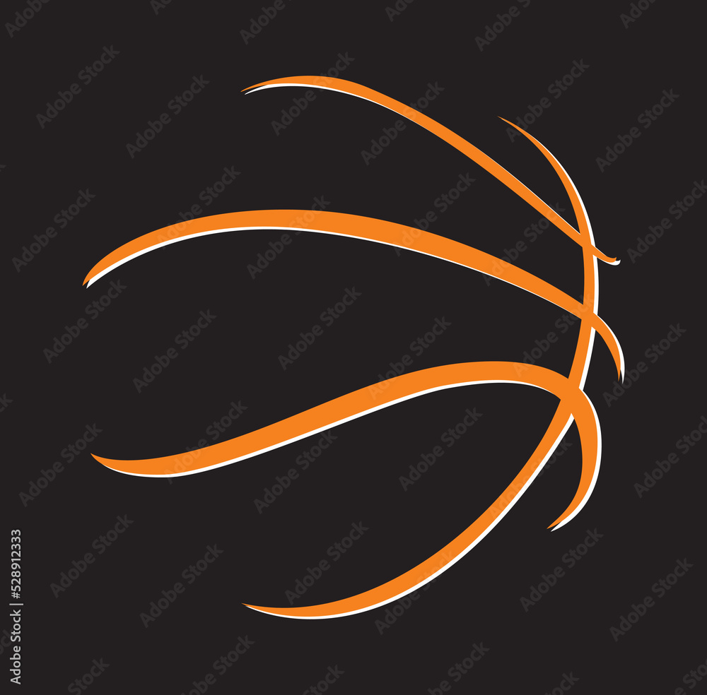 Obraz premium Hand drawn of a silhouette a basketball