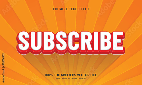 Editable and 3d style subscribe text effect
