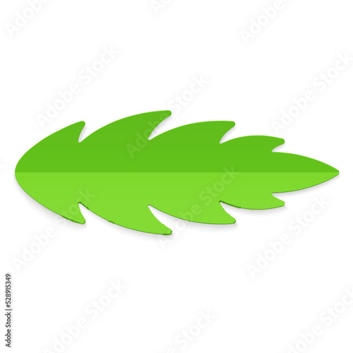 Top view realistic green leaf artificial ornamental decor for gift box Christmas tree design vector