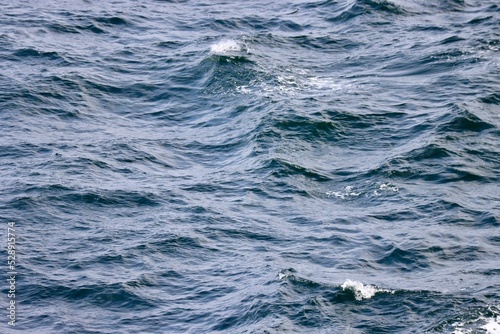 Waves far in open Baltic sea. Deep blue water, white foam on top of waves. Photo taken from ship © Ilona Lablaika