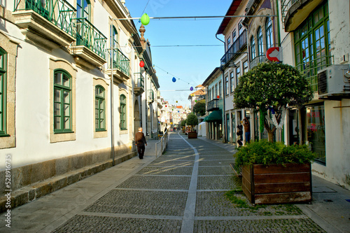 Street in Esposende in the Way of Santiago, north of Portugal