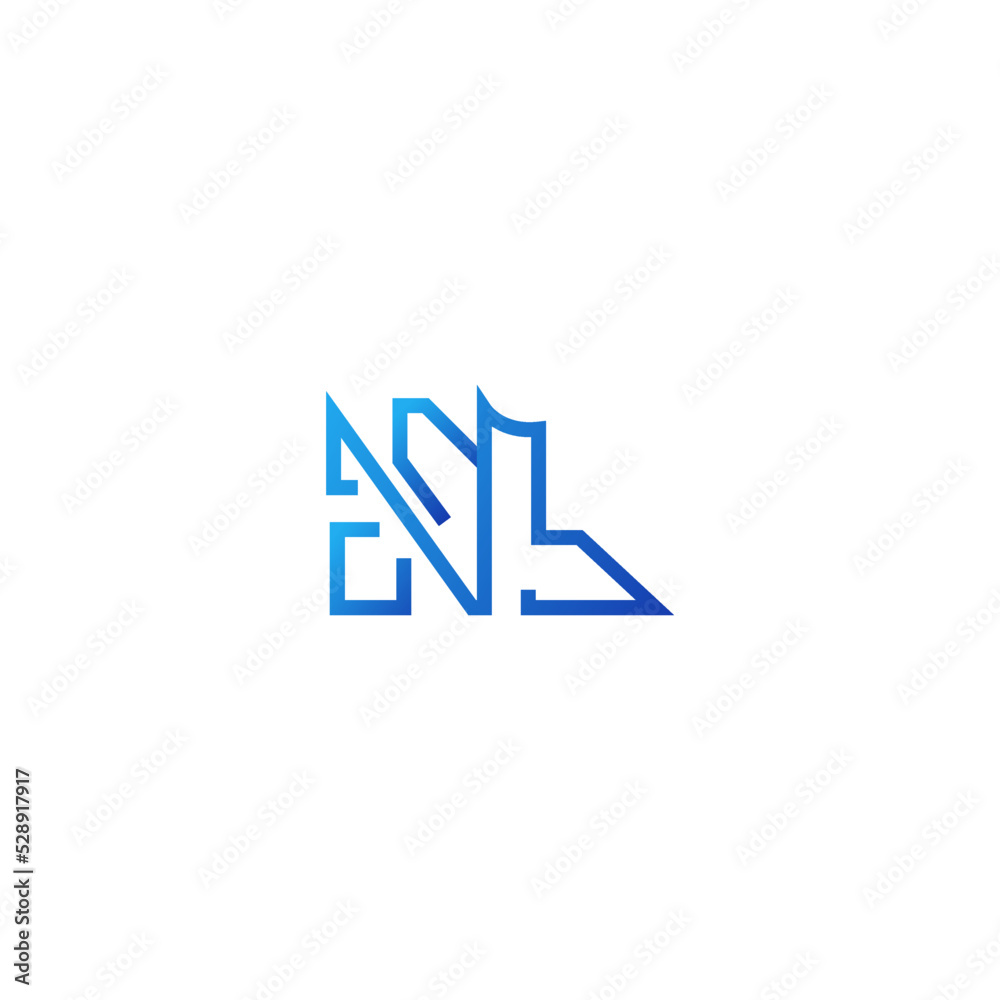 Abstract Initial N and L Logo Design with Linear Concept. NL Logo with Blue Gradient Style for Business or Technology Logo Abstract Initial N and L Logo Design with Linear Concept. NL Logo with Blue Gradient Style for Business or Technology Logo