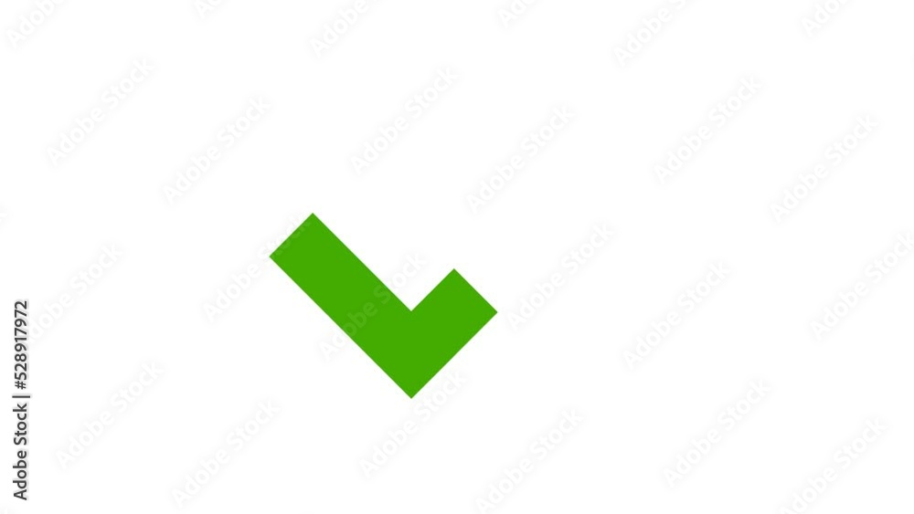 Green check mark symbol animation on white background, alpha channel included. Green check mark symbol animation on white background, alpha channel included.