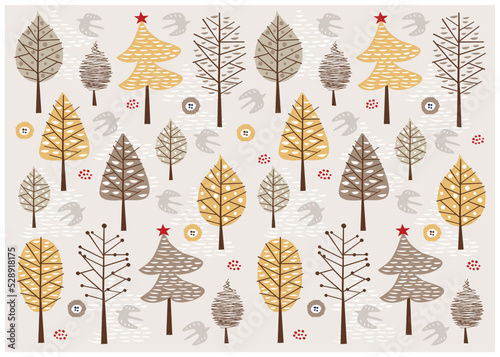 北欧風_木のパターン背景