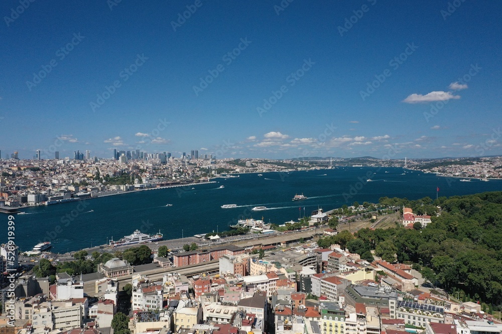 Drone view from the top, unique istanbul view
