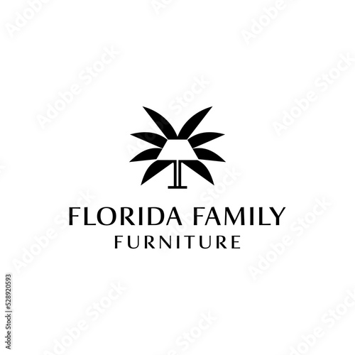 Palm With Lamp Furniture Logo Abstract Combination