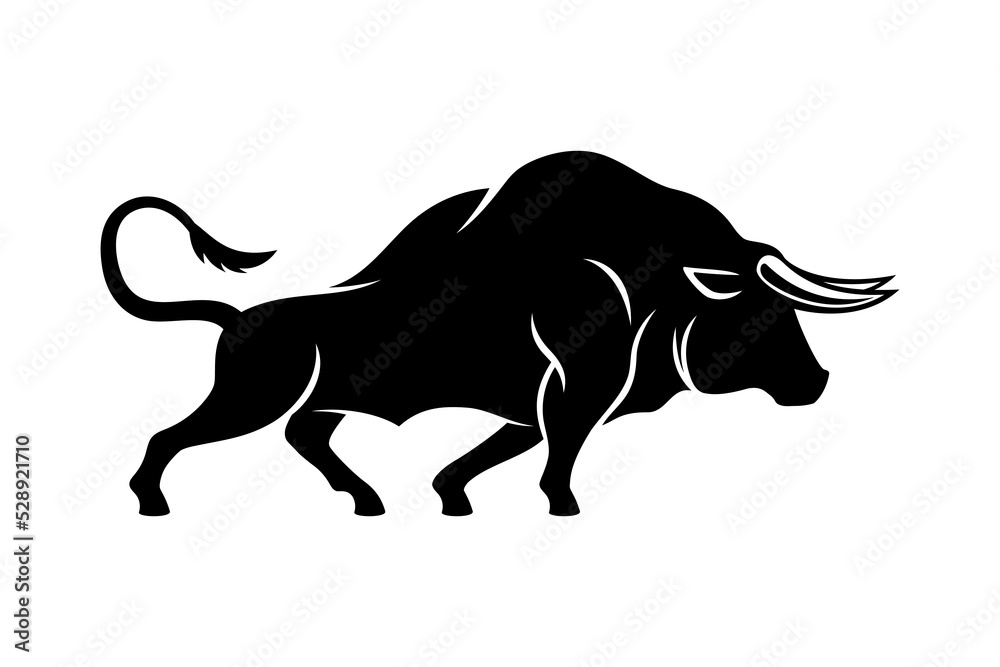 Strong bull icon isolated on white background.