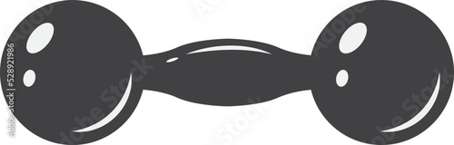 Fitness dumbbell. Black and white icon. Vector illustration eps 10.