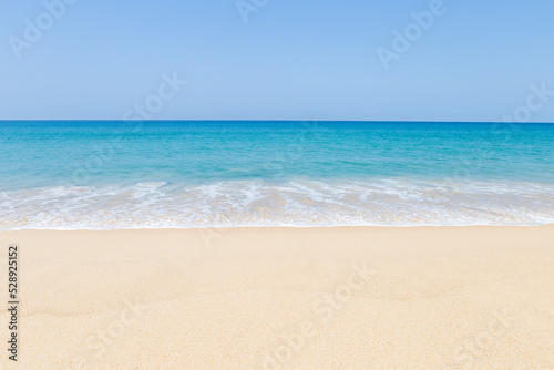 Tropical island beach in south of Thailand, summer holiday destination, summer outdoor day light, clean sandy beach, relaxing by the sea © sirirak