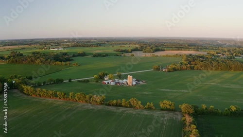 Greenery surrounds the Chicago South Side Salvation Army Sports Complex at Lake Geneva, Wisconsin, next to the road. photo