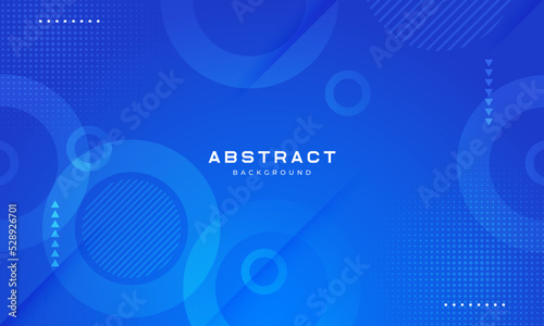 Modern blue geometric background with circle element. Vector illustration